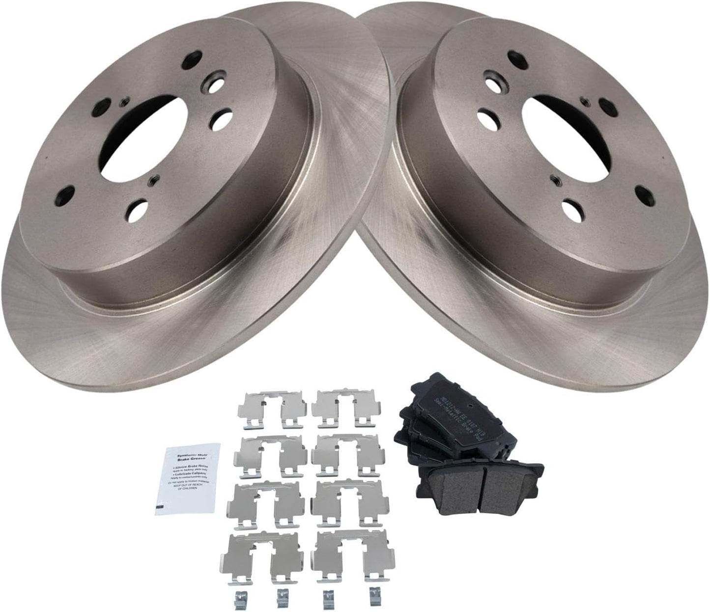 TRQ Rear Brake Pad & Rotor Kit for 2018-2023 Toyota Camry