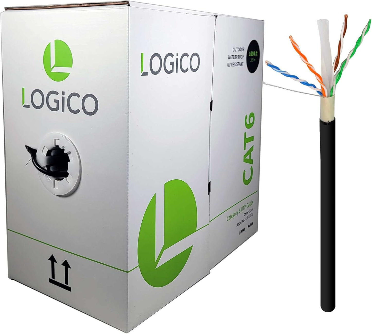 LOGICO Cat6 Unshielded Cable 1000ft for High Speed Networks