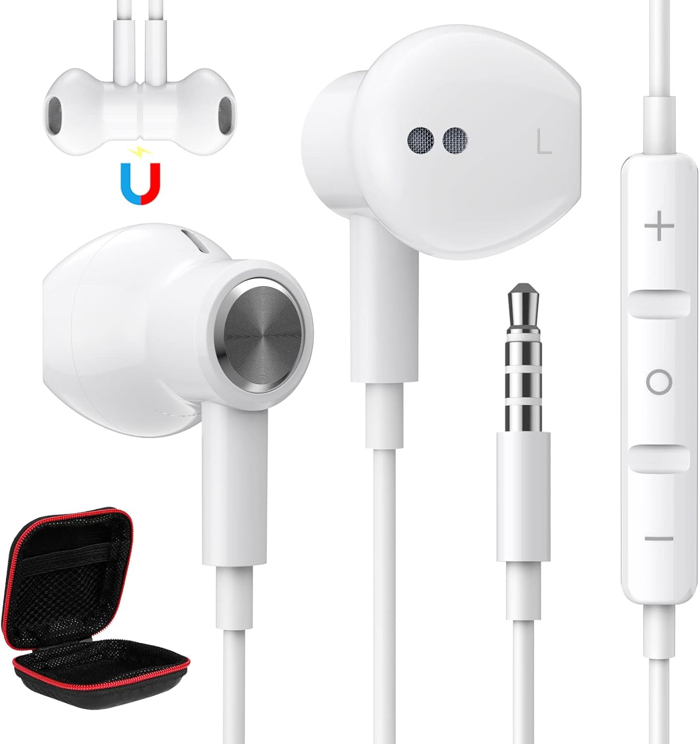 HiFi Noise-Cancelling Earphones with Mic - Galaxy & iPhone Compatible