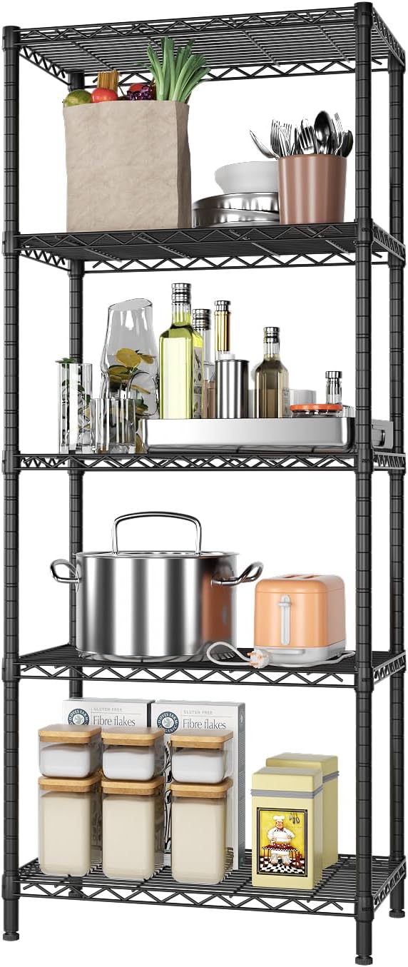 5 Tier Storage Shelves for Kitchen and Home Organization Needs