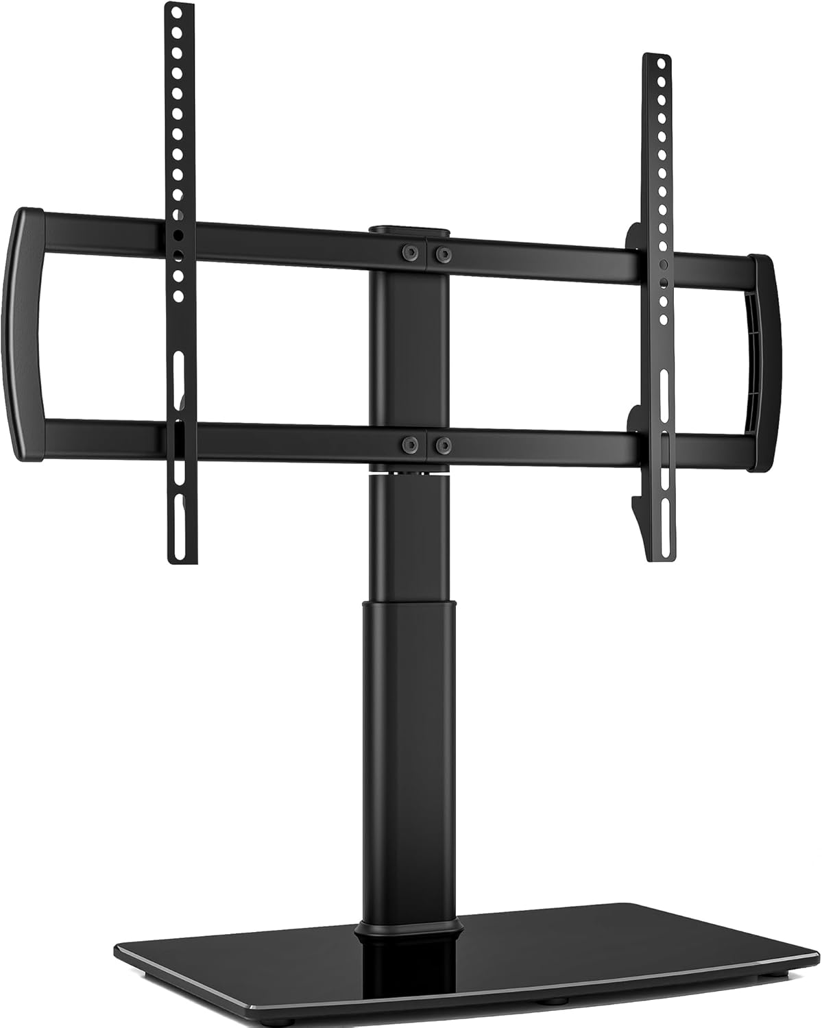 Hemudu Universal Swivel TV Stand - 80 Swivel, 4 Height Levels, Heavy Duty Glass Base!