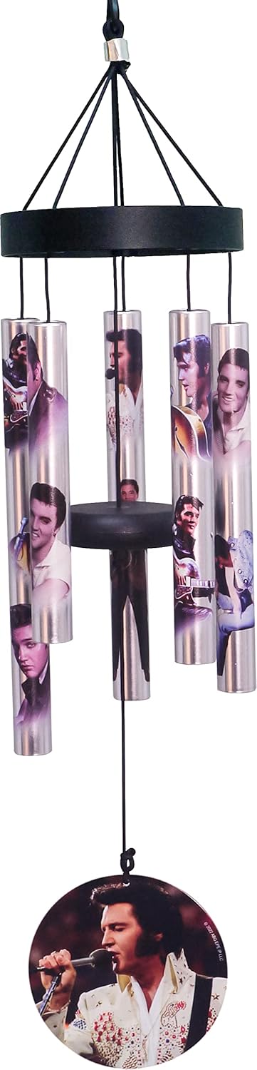 Spoontiques Elvis Small UV Wind Chime for Outdoor Decor
