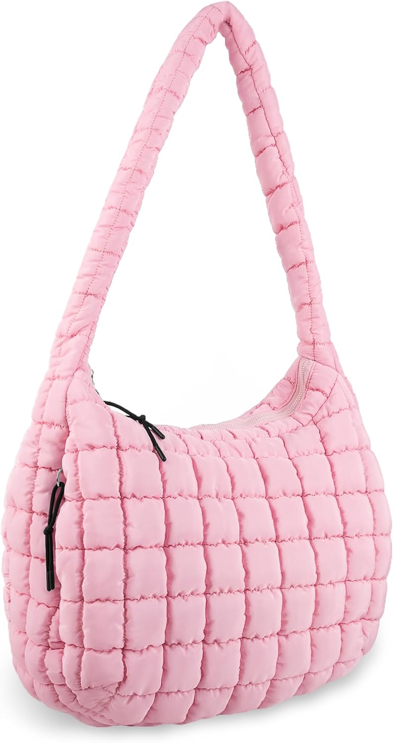 Quilted Puffer Tote Bag Purse for Women - Lightweight Carryall