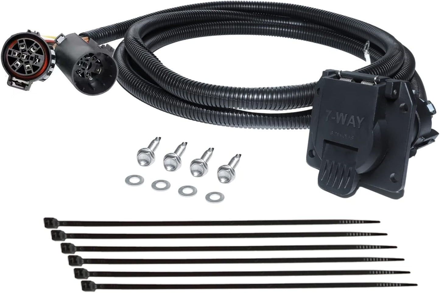 MECMO Truck Bed 7-Pin Trailer Wiring Harness Extension 7ft