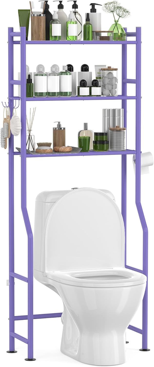 3-Tier Over The Toilet Storage with Paper Holder for Small Spaces