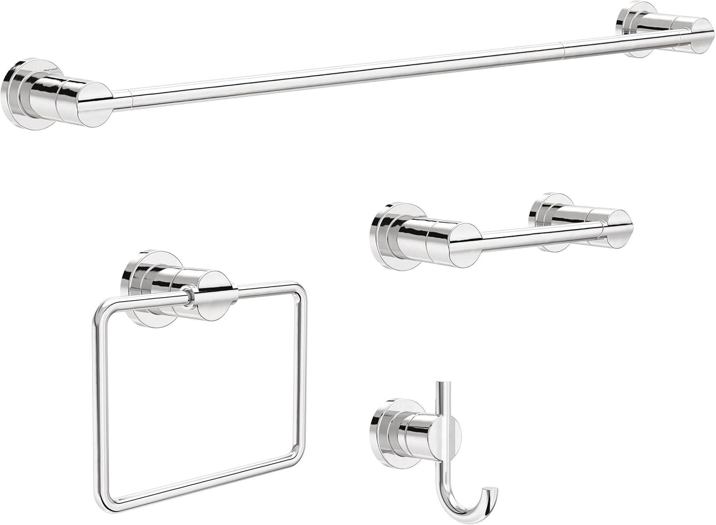 Nicoli 4-Piece Bath Hardware Set with Adjustable Towel Bar