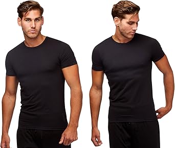BOSS Men's 2 Pack Crew Neck Stretch Undershirts for Comfort
