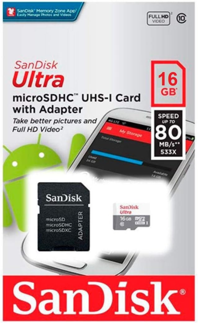 SanDisk Ultra 16GB Micro SDHC - Boost Your Device's Storage