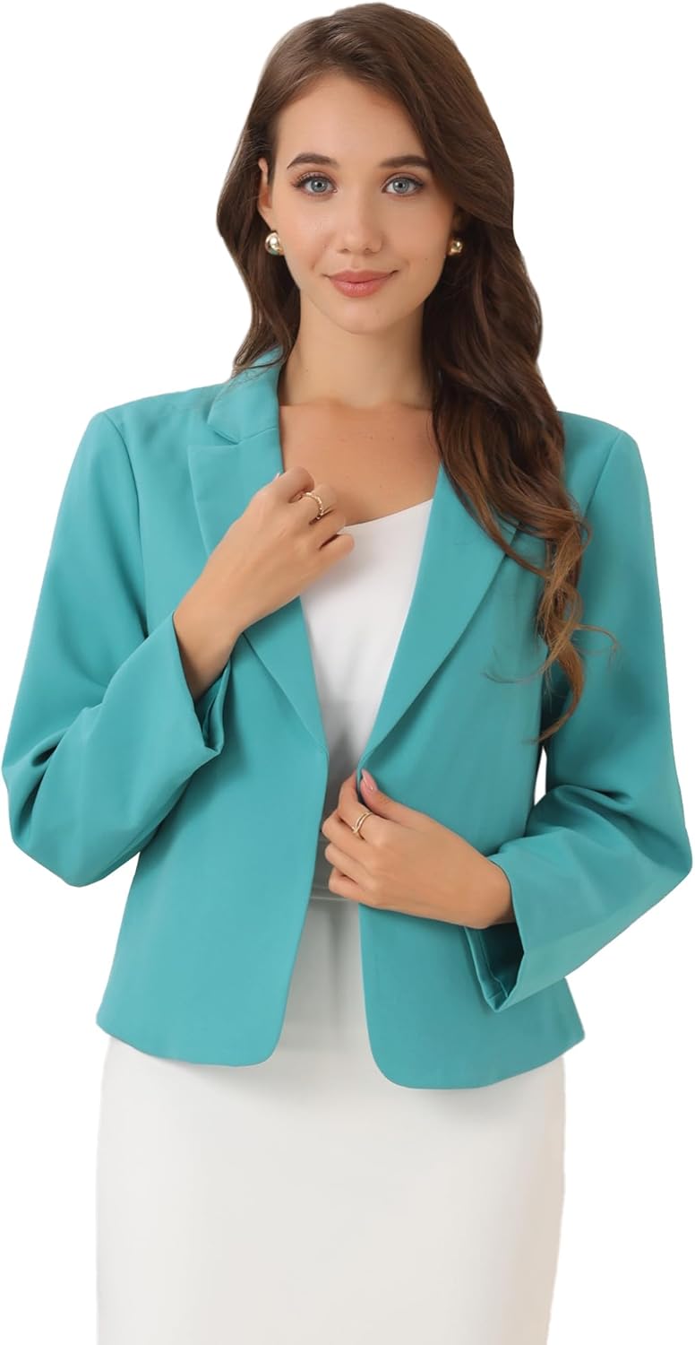 Allegra K Women's Open Front Blazer for Office and Casual Wear