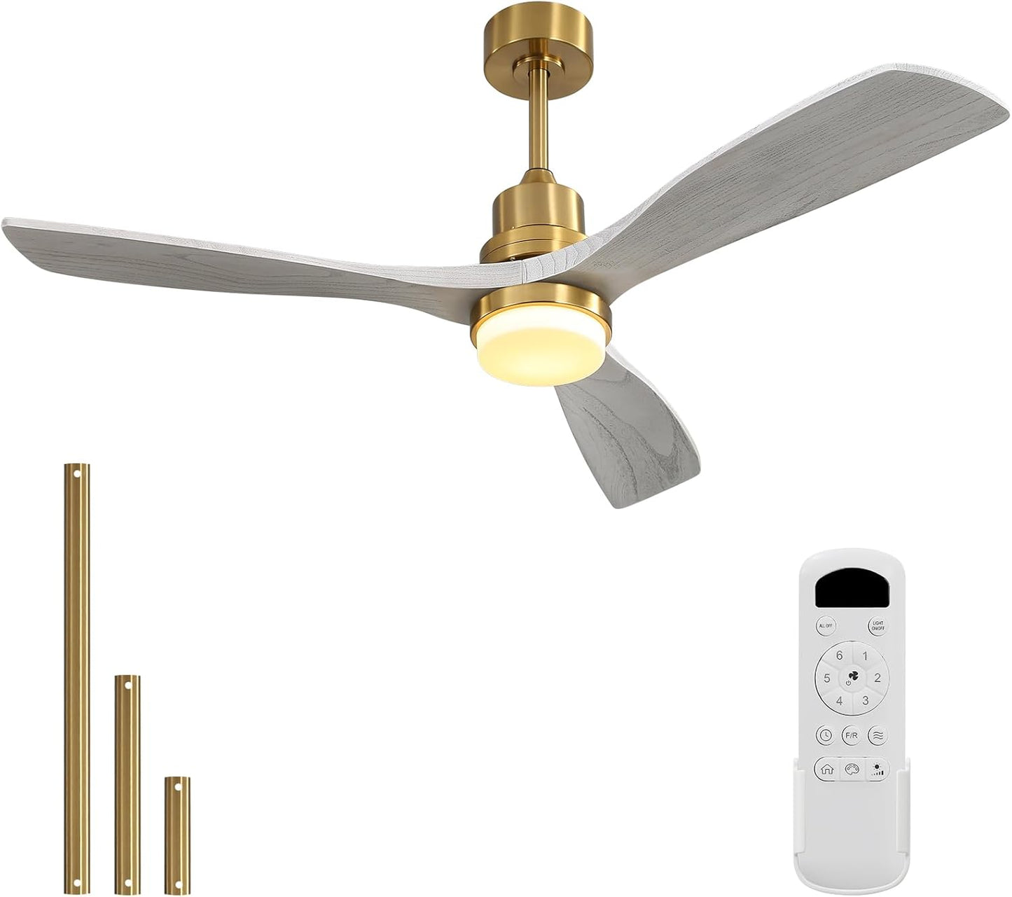 Sofucor 52 Inch Ceiling Fan with Light and Remote Control