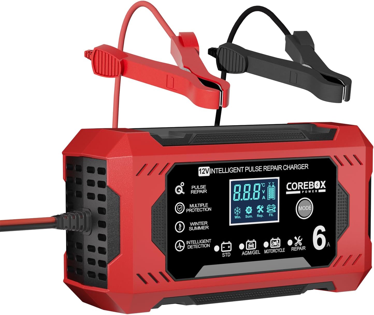 COREBOX Smart 6A 12V Battery Charger - Maintain & Desulfate!