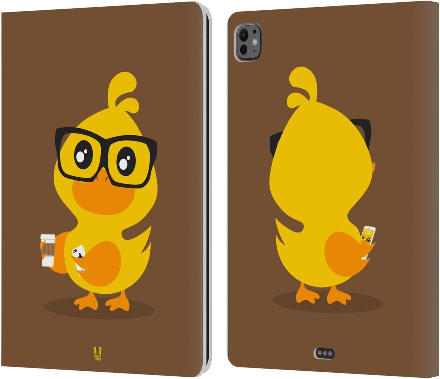 Hipster Kawaii Duck Leather Wallet Case for iPad Pro 13 M4 2024