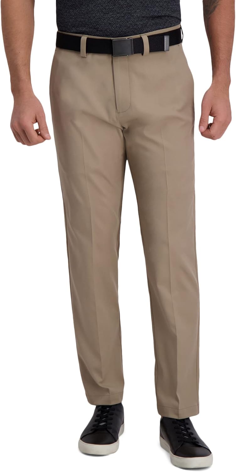 Haggar Mens Cool Right Performance Flex Straight Fit Pant