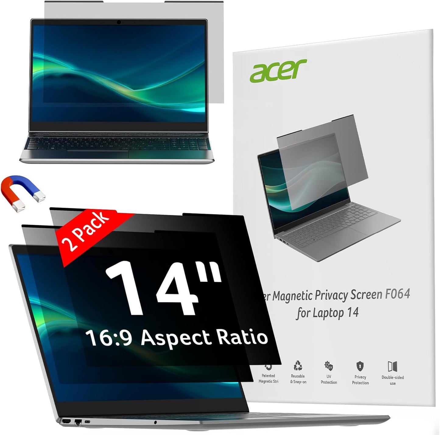 Acer 2-Pack Laptop Privacy Screen for 14 Inch Laptops