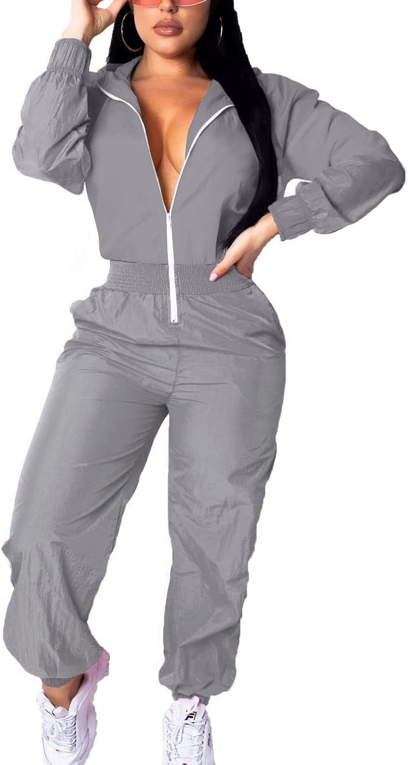 Stylish Women's Pullover Hoodies Jumpsuit Tracksuit Set
