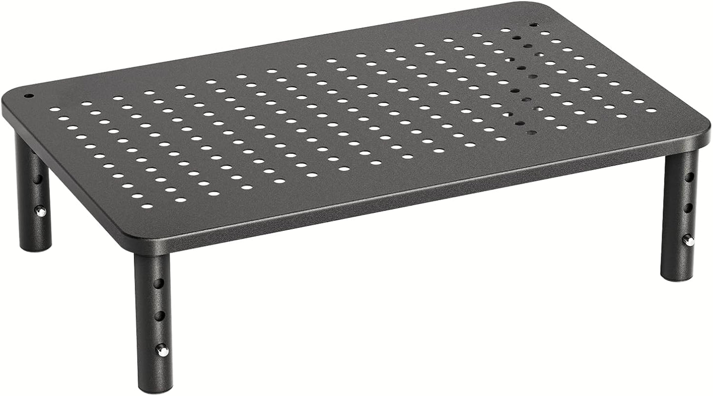 3-in-1 HUANUO Monitor Stand - Height Adjustable & Cool - Desk Organizing Powerhouse!