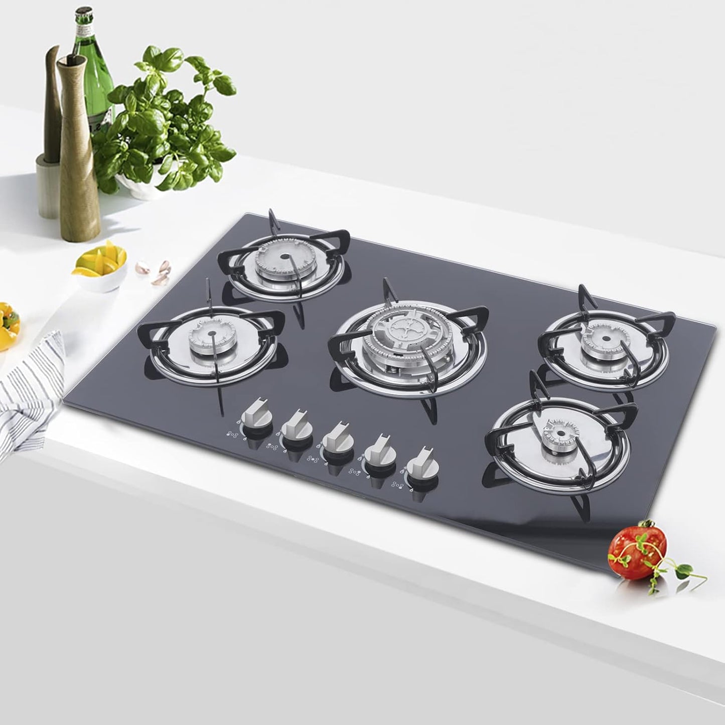 TBVECHI 30 Inch 5 Burners Gas Cooktop with Flameout Protection