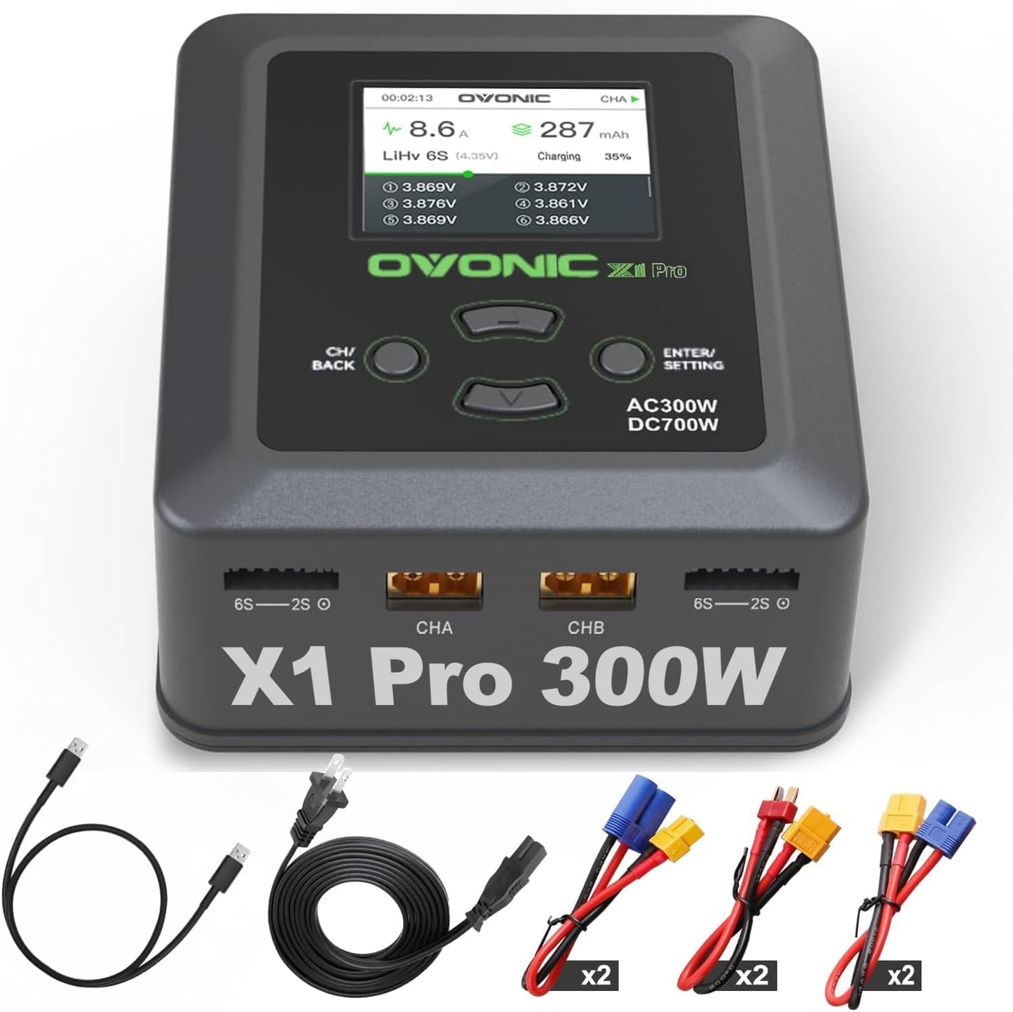 OVONIC X1 Pro Dual RC Lipo Battery Charger for Fast Charging