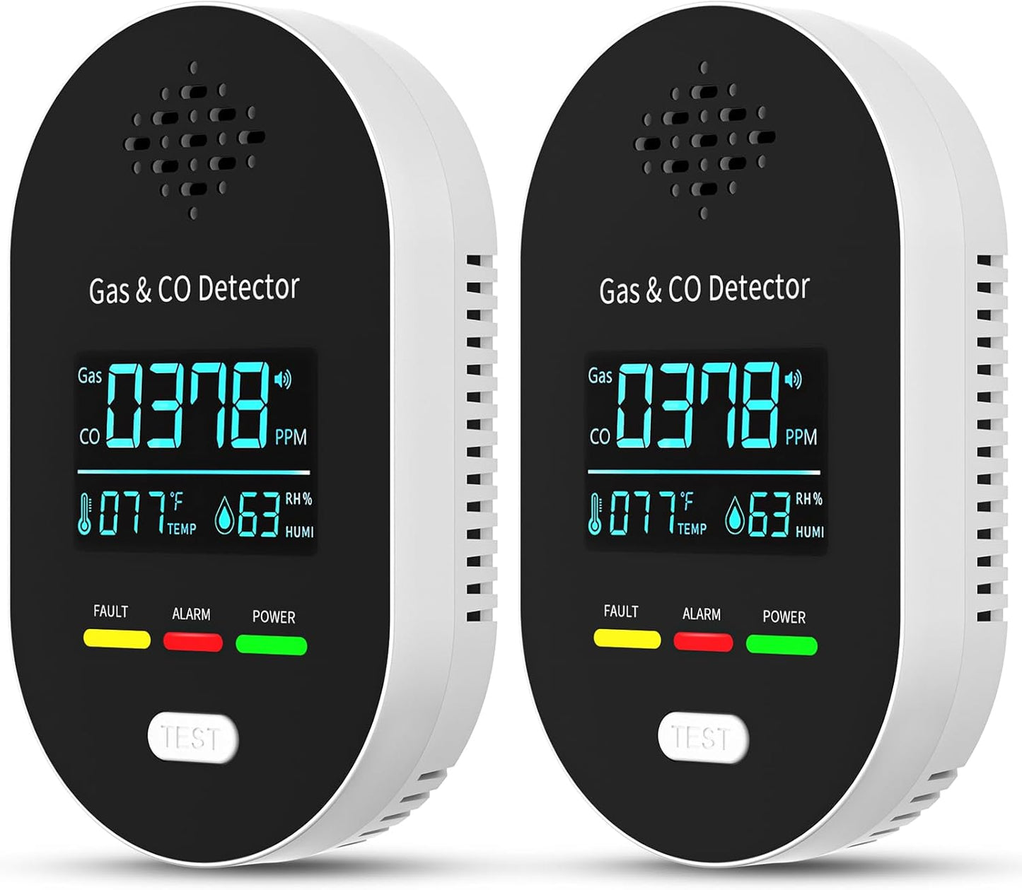 2-Pack Carbon Monoxide Detectors for Home and Travel Safety