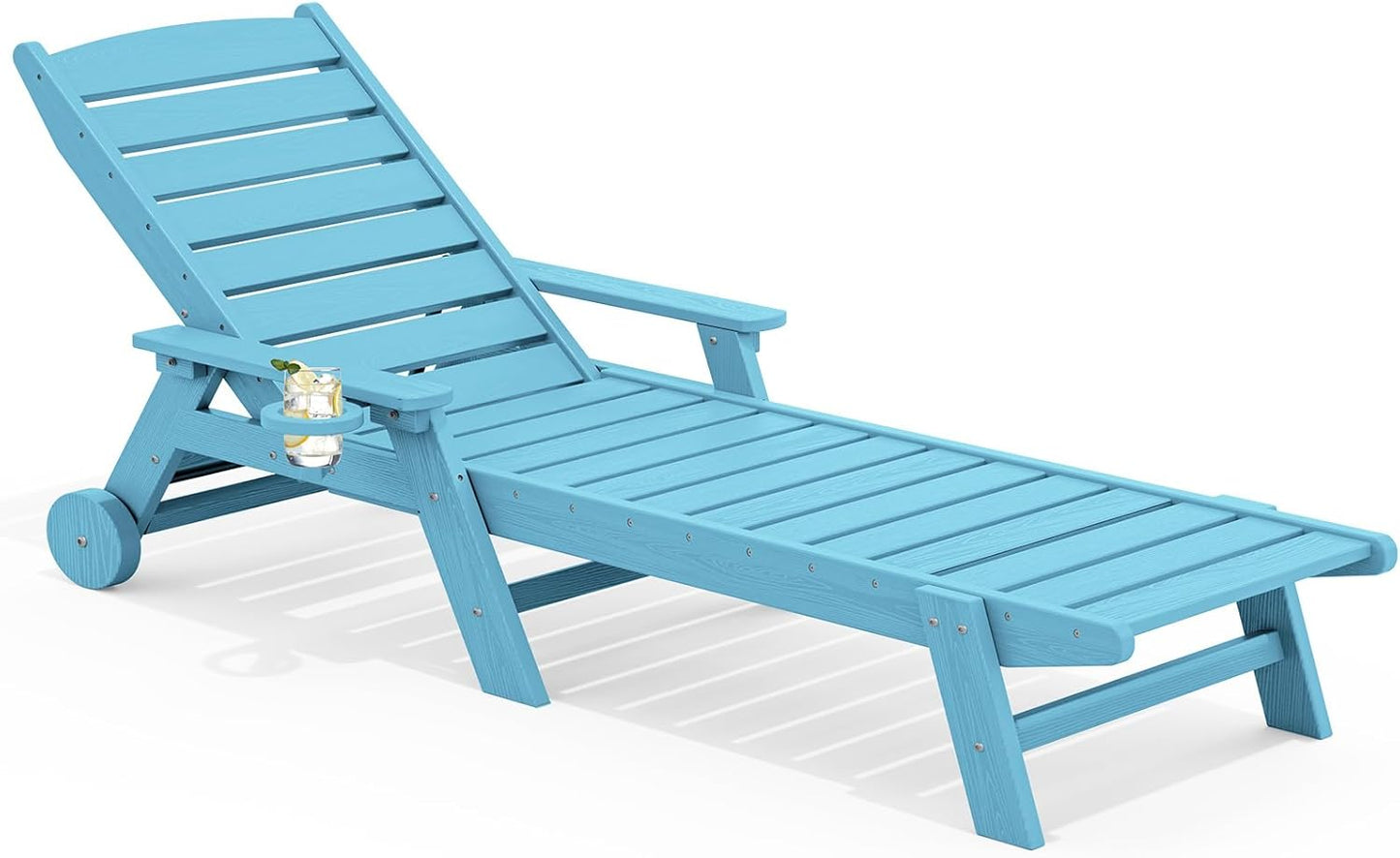 SERWALL Patio Chaise Lounge Chair with Adjustable Backrest