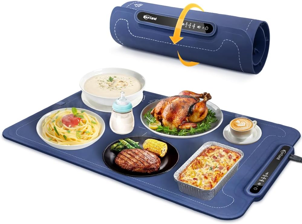 Extra-Large Warming Mat for Food with 3 Temp Levels and Safety