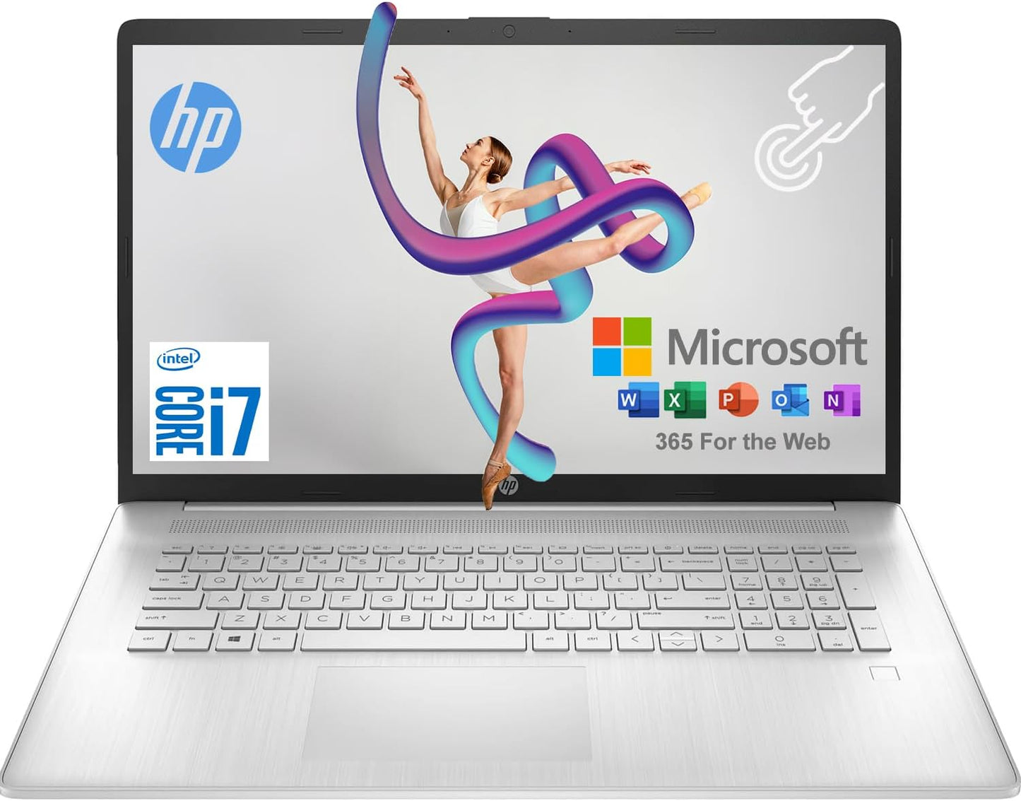 HP 17.3 Inch Touchscreen Laptop with Microsoft 365 and i7 Power