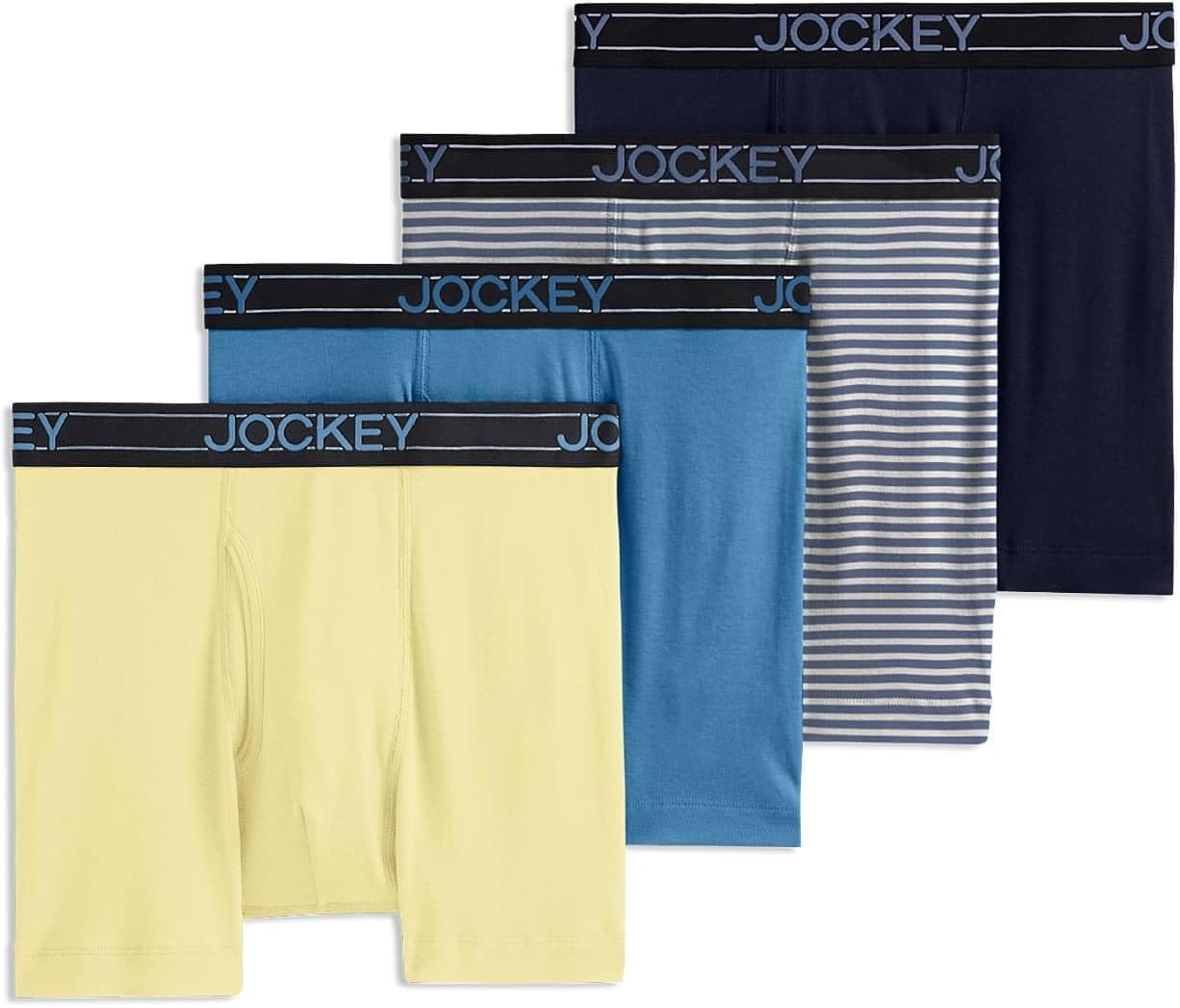 Jockey Men's Lightweight Cotton Blend 5in Boxer Briefs - 4 Pack