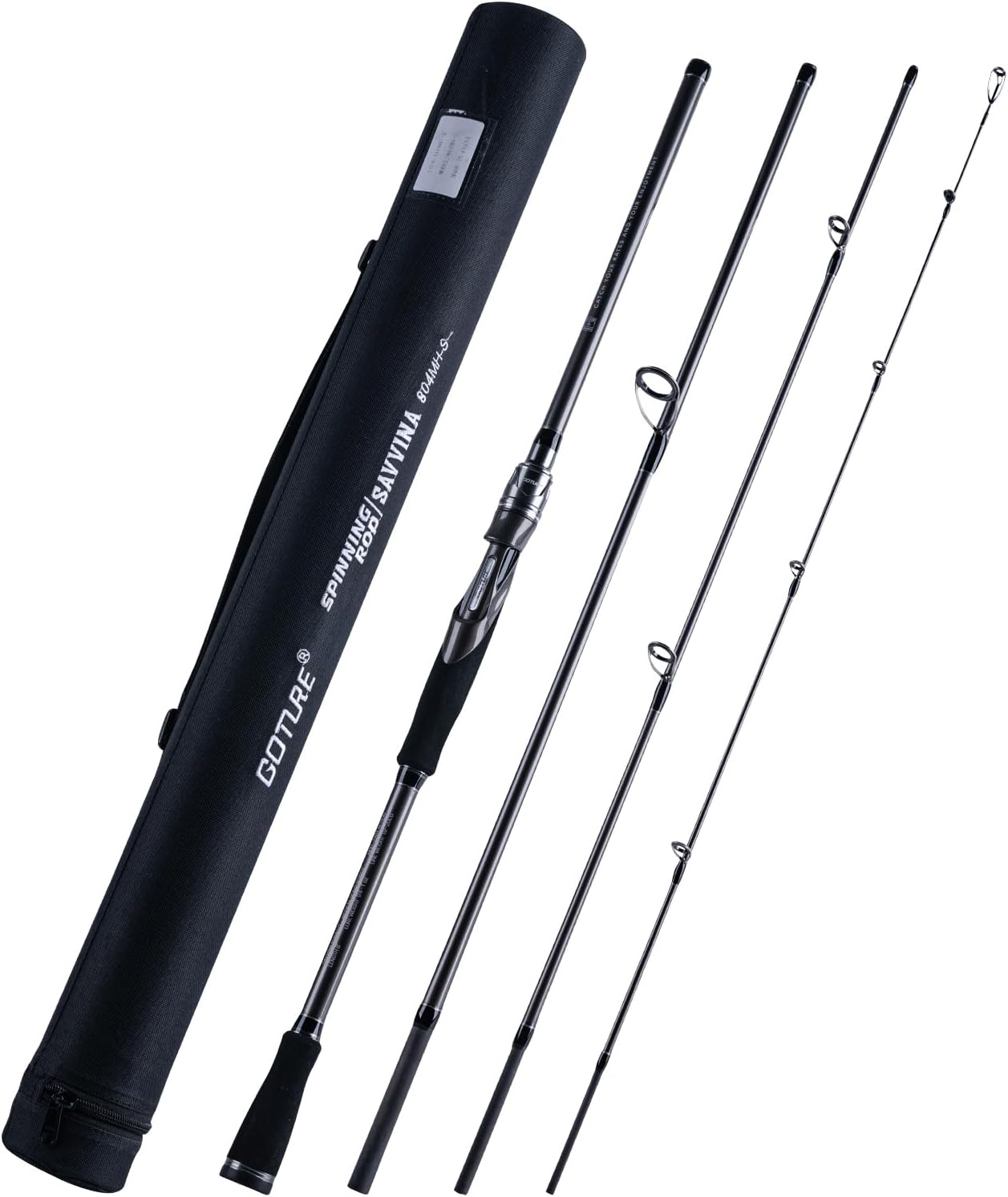 Goture Travel Fishing Rod: 30T Carbon Fiber, 4-Piece Rod, Casting/Spinning, Saltwater Quality