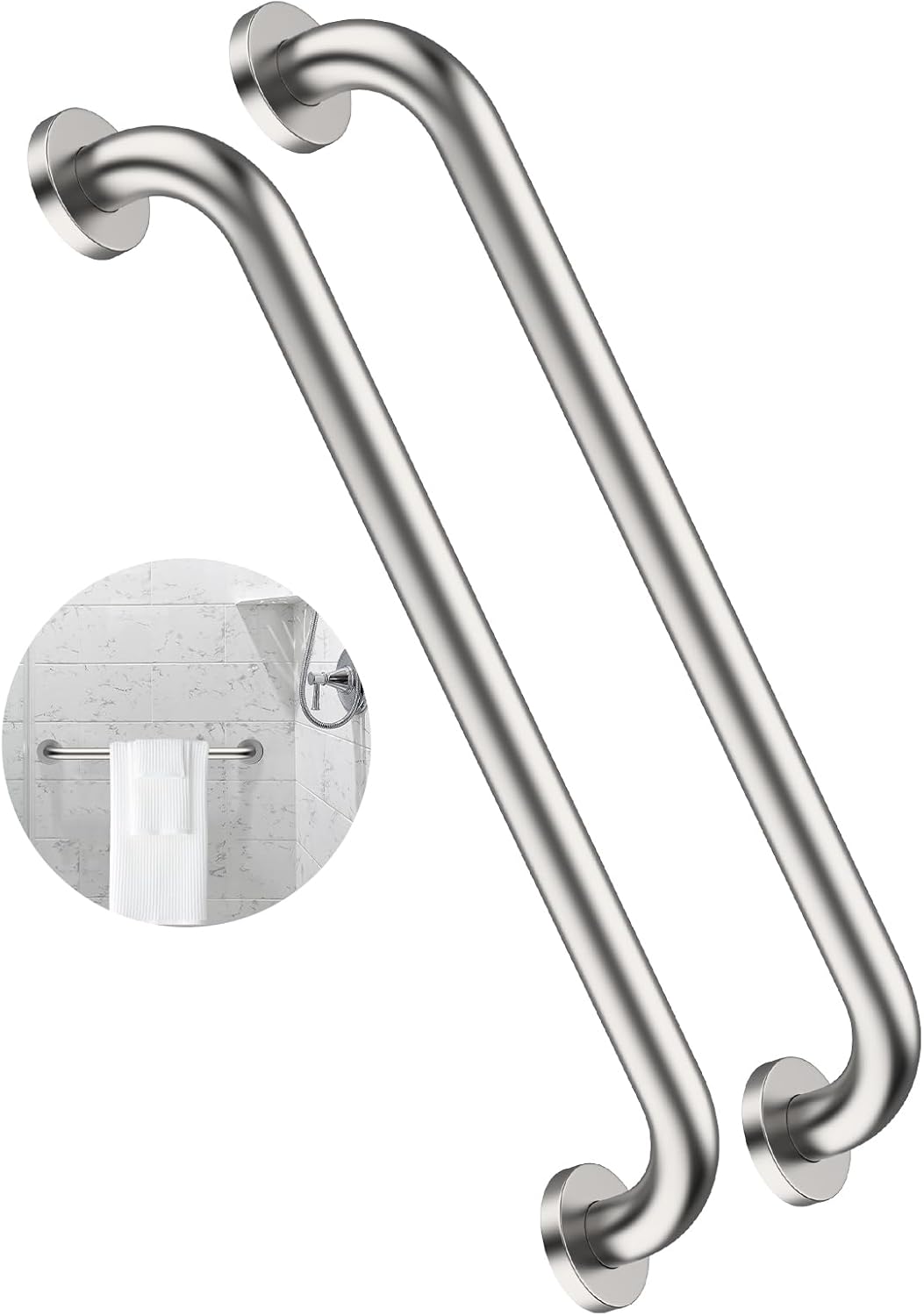 2 Pack 24 Inch Shower Grab Bar for Safety and Support