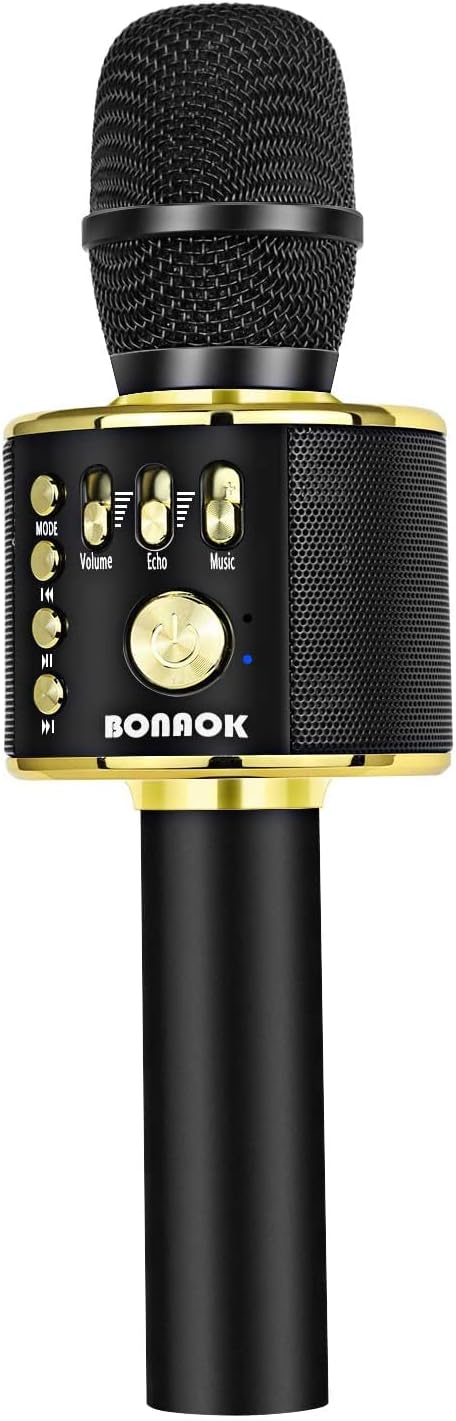 BONAOK 3-in-1 Bluetooth Karaoke Mic - Portable Fun for All Ages!
