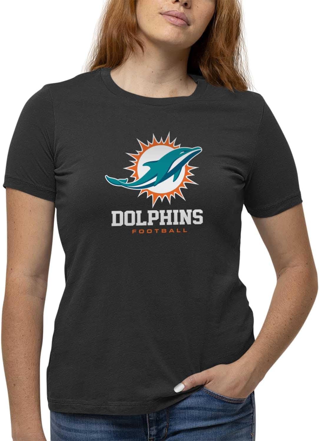 Miami Dolphins Women's NFL Ultimate Fan Logo T-Shirt - 100% Cotton