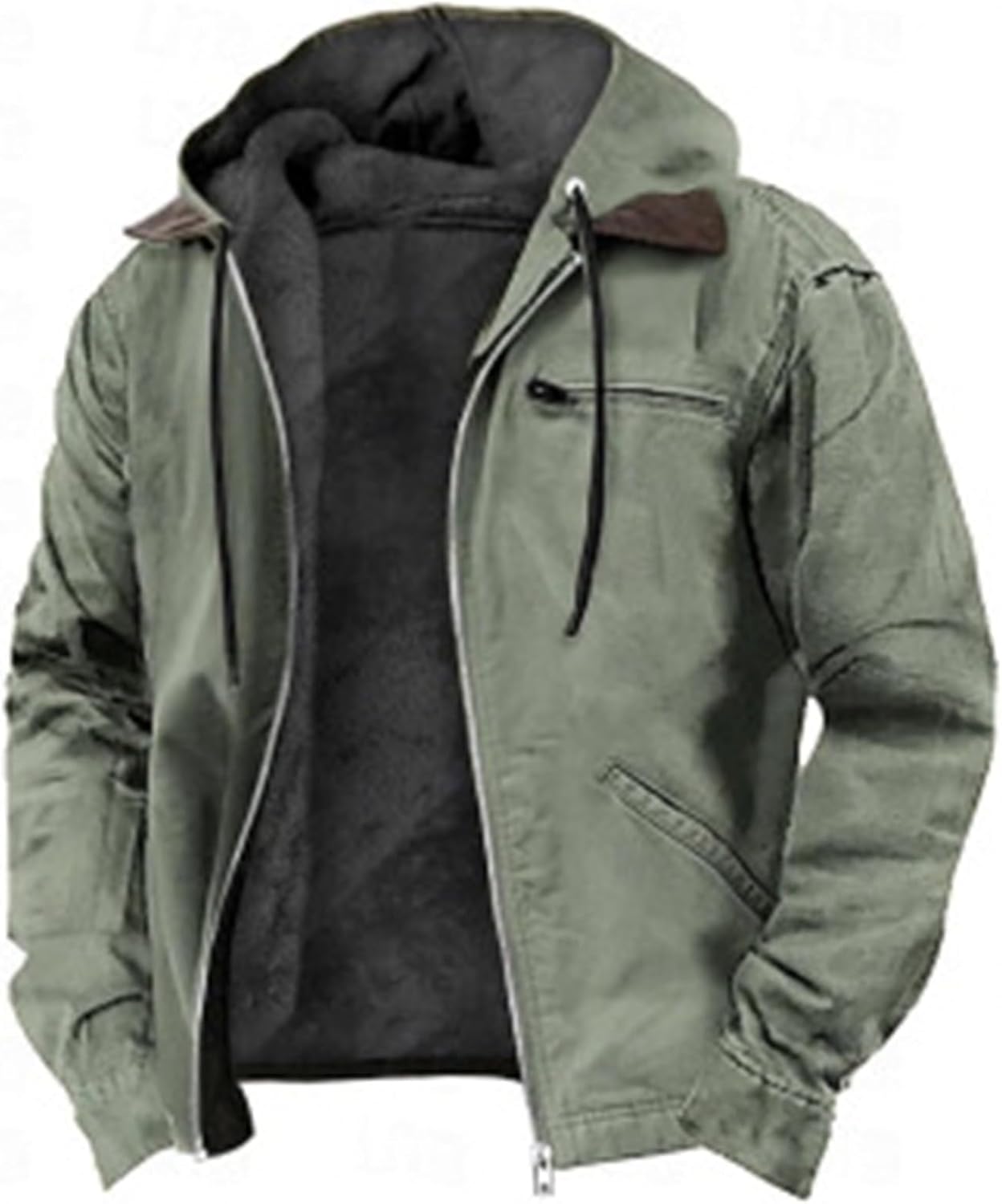 Cozy Sherpa-Lined Men's Hoodie - Stay Warm in Style!