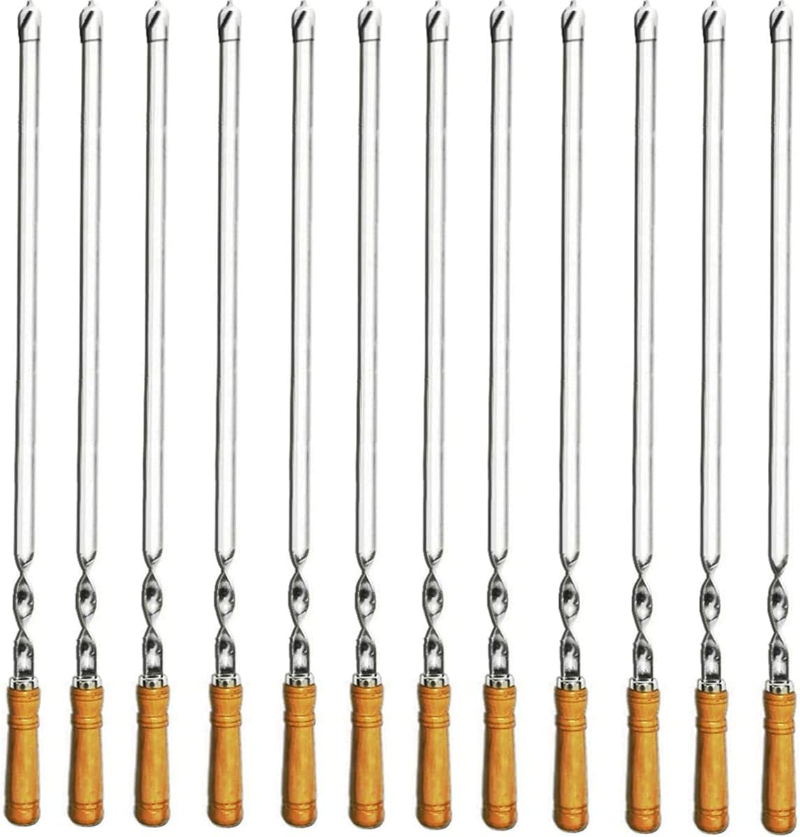 12 Pack Extra Long BBQ Kabob Skewers for Perfect Grilling