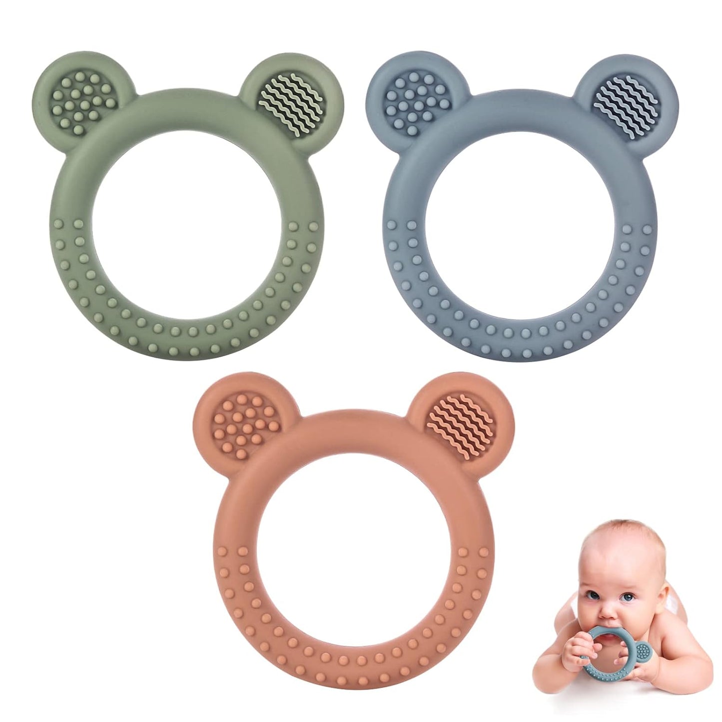 BPA-Free Bear Teether Set - Soothe Baby's Gums!