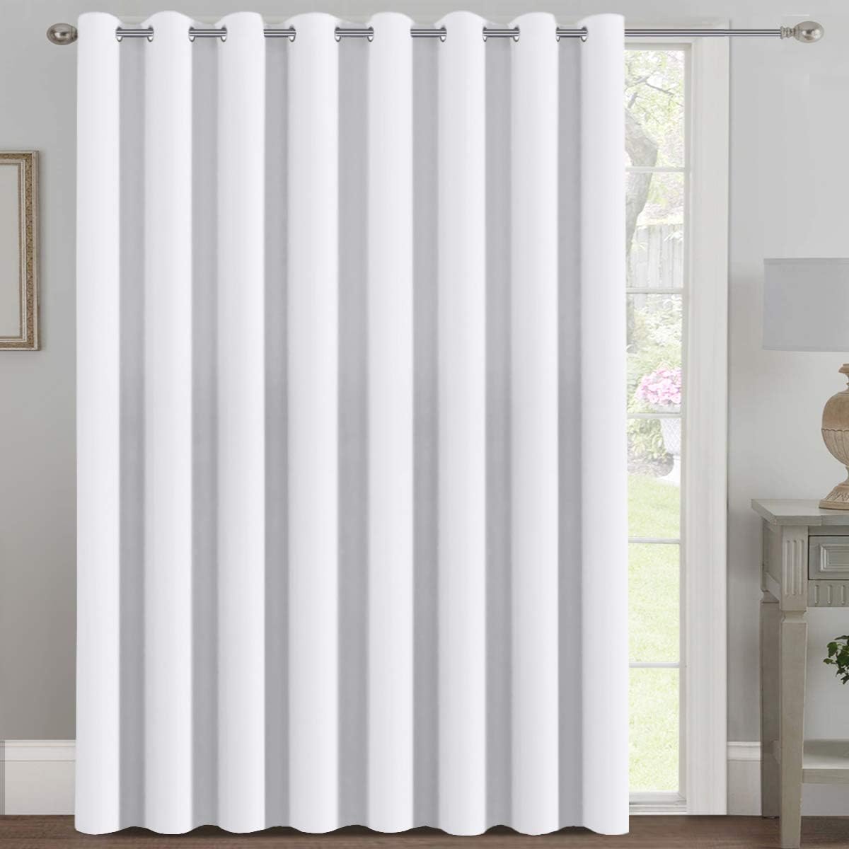 H.VERSAILTEX Patio White Curtains for Sliding Door 100 x 96 in