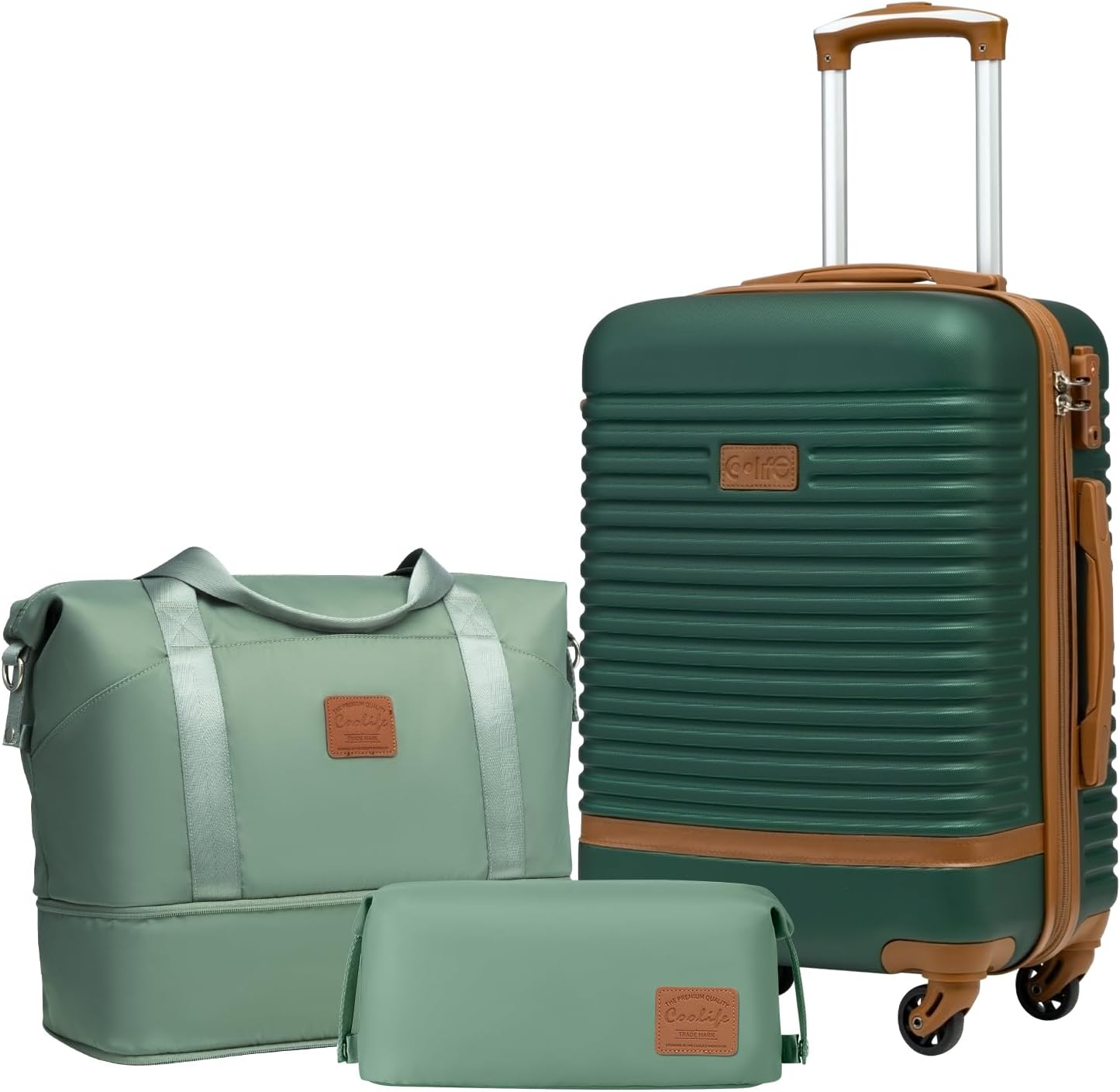 Coolife 3 Piece Luggage Set with TSA Lock and Spinner Wheels