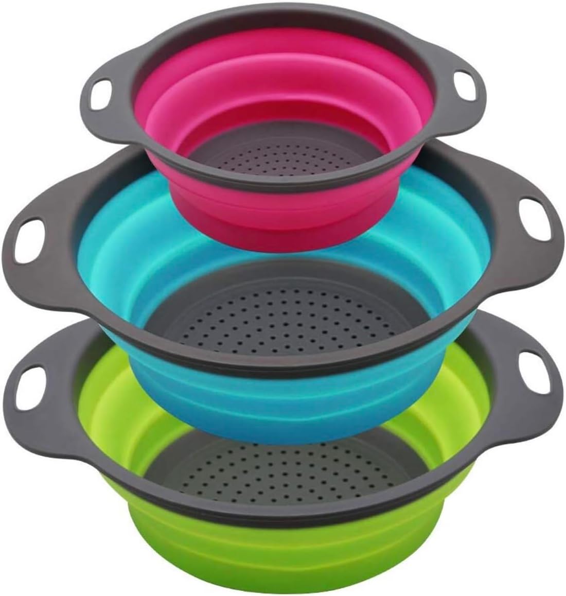 Niklye Silicone Kitchen Strainers Set - Collapsible & Versatile!