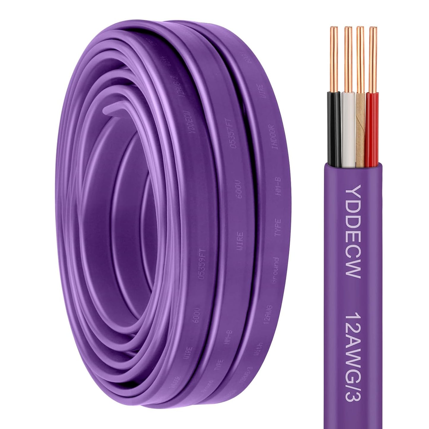 12/3 NM-B Wire with Ground - 25FT 12 Gauge Copper Cable