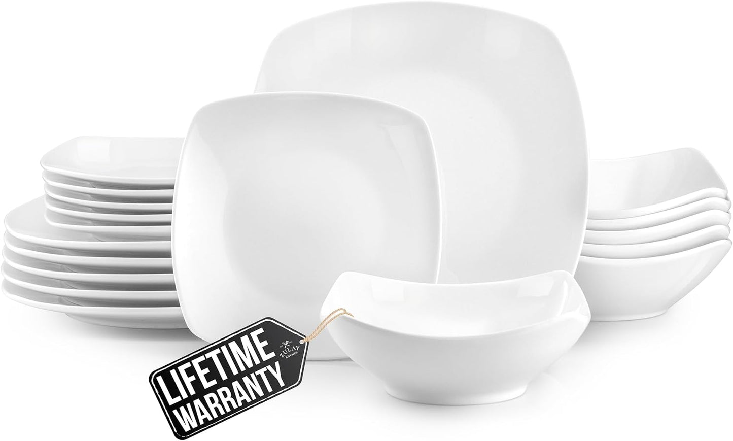 Zulay Kitchen Luna 18-Piece Dinnerware Set for Elegant Dining
