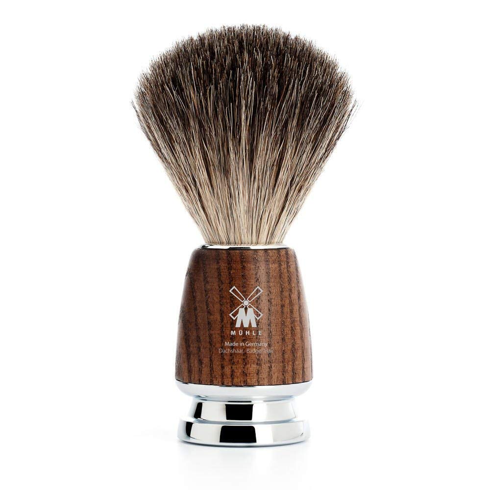 MUHLE RYTMO Pure Badger Shaving Brush with Chrome Accents
