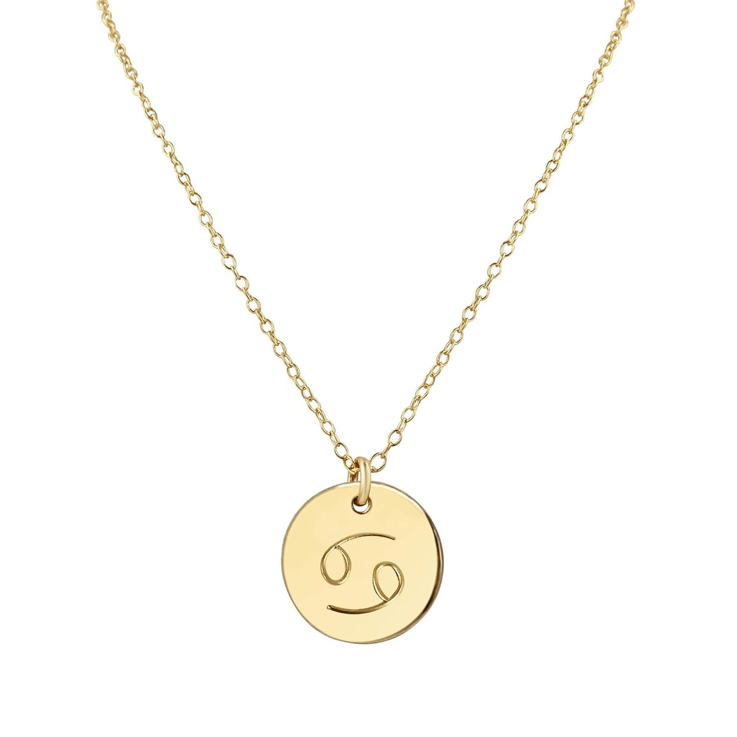 Handmade Gold Cancer Necklace for June and July Birthdays