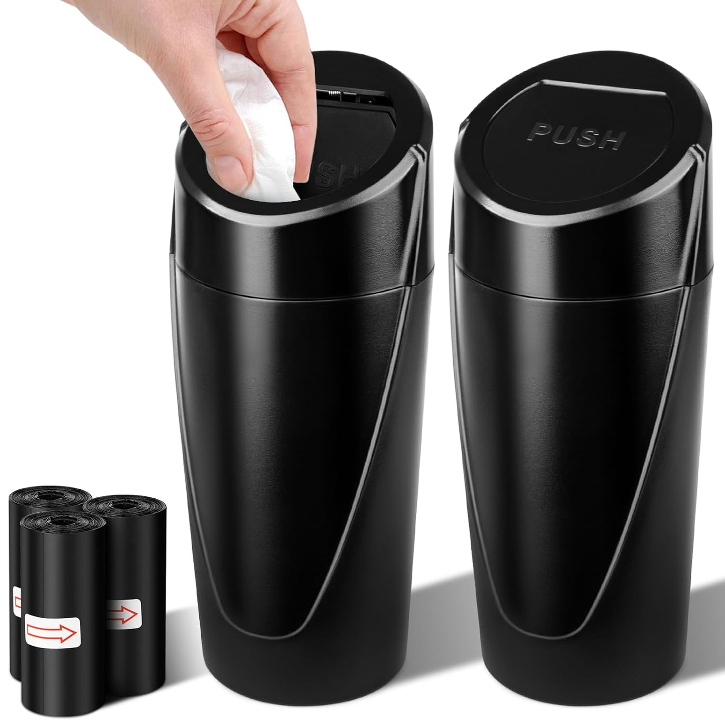 Leakproof Car Trash Cans - 2 Pack & 60 Bags!