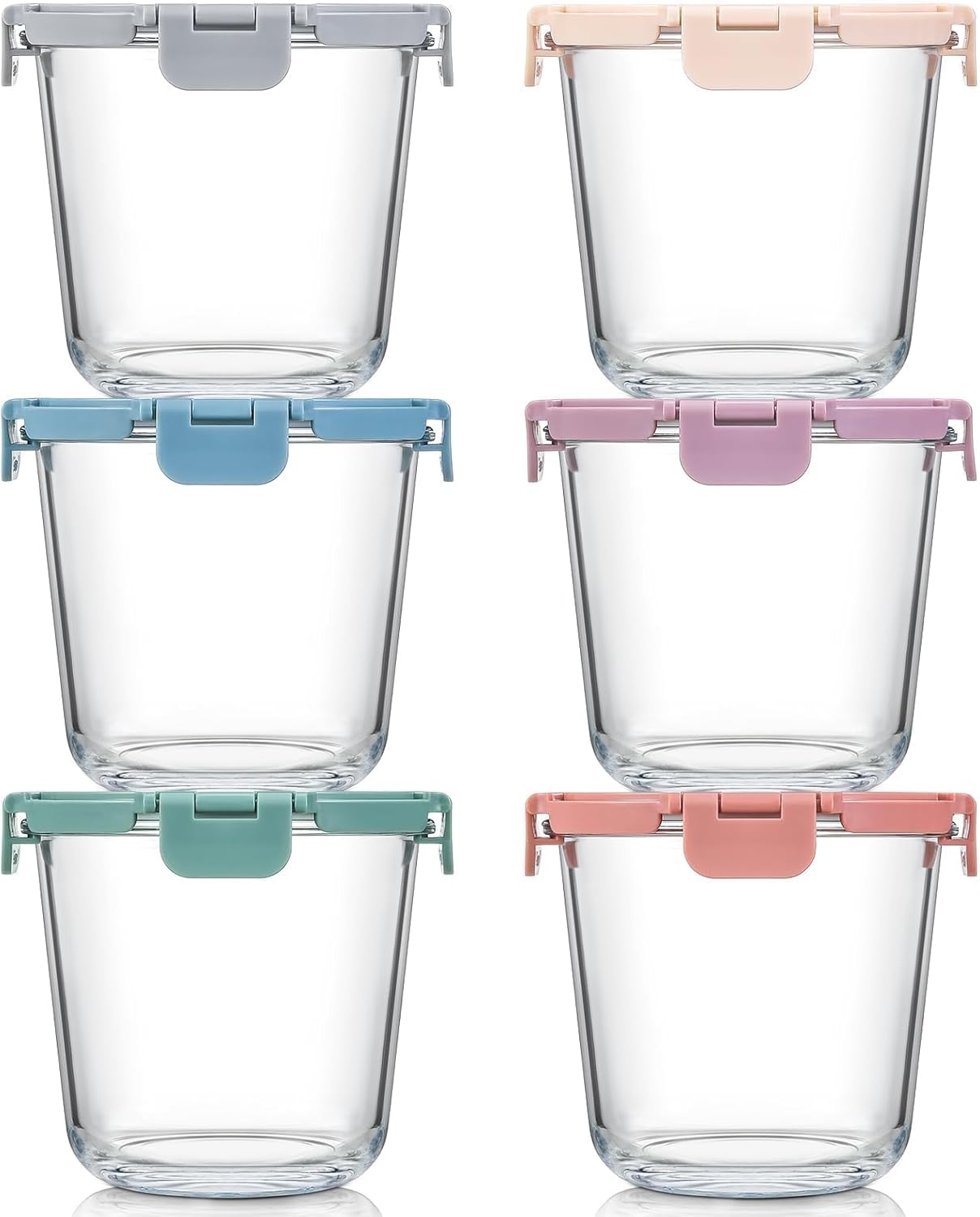 Upgraded 3 Cup Glass Meal Prep Containers with Durable Lids