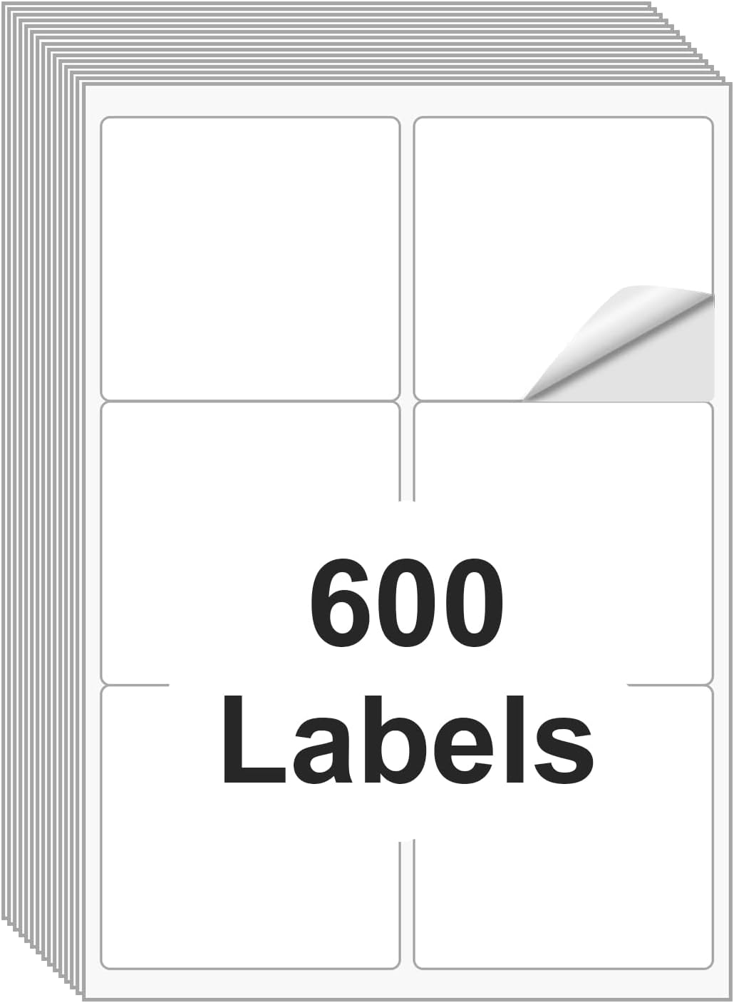 100 Sheets 600 Labels - Shipping Labels for Laser/Inkjet Printers - Permanent Adhesive - BESTIKER