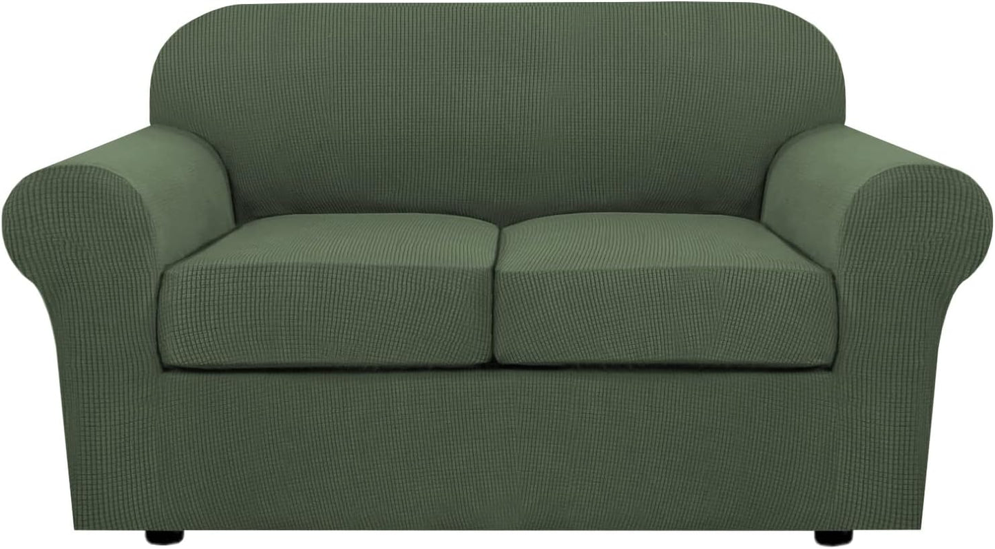 H.VERSAILTEX 3 Piece Stretch Sofa Covers for Loveseat Couch