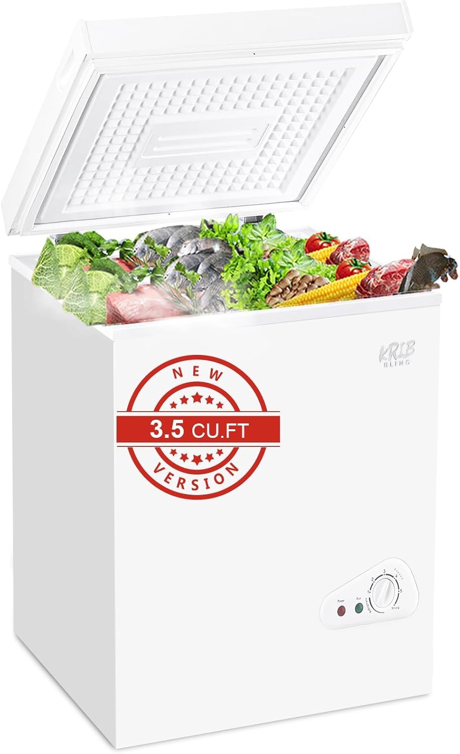 Chest Freezer 3.5 Cu.Ft Compact Deep Freezer with 7 Modes