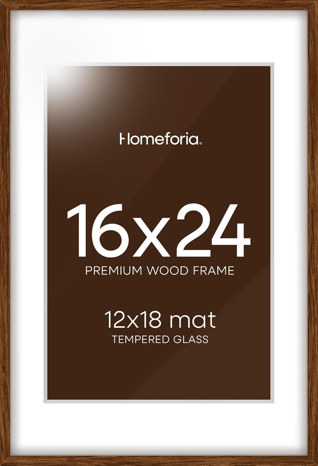 Homeforia Walnut Picture Frame 16x24 for Elegant Display
