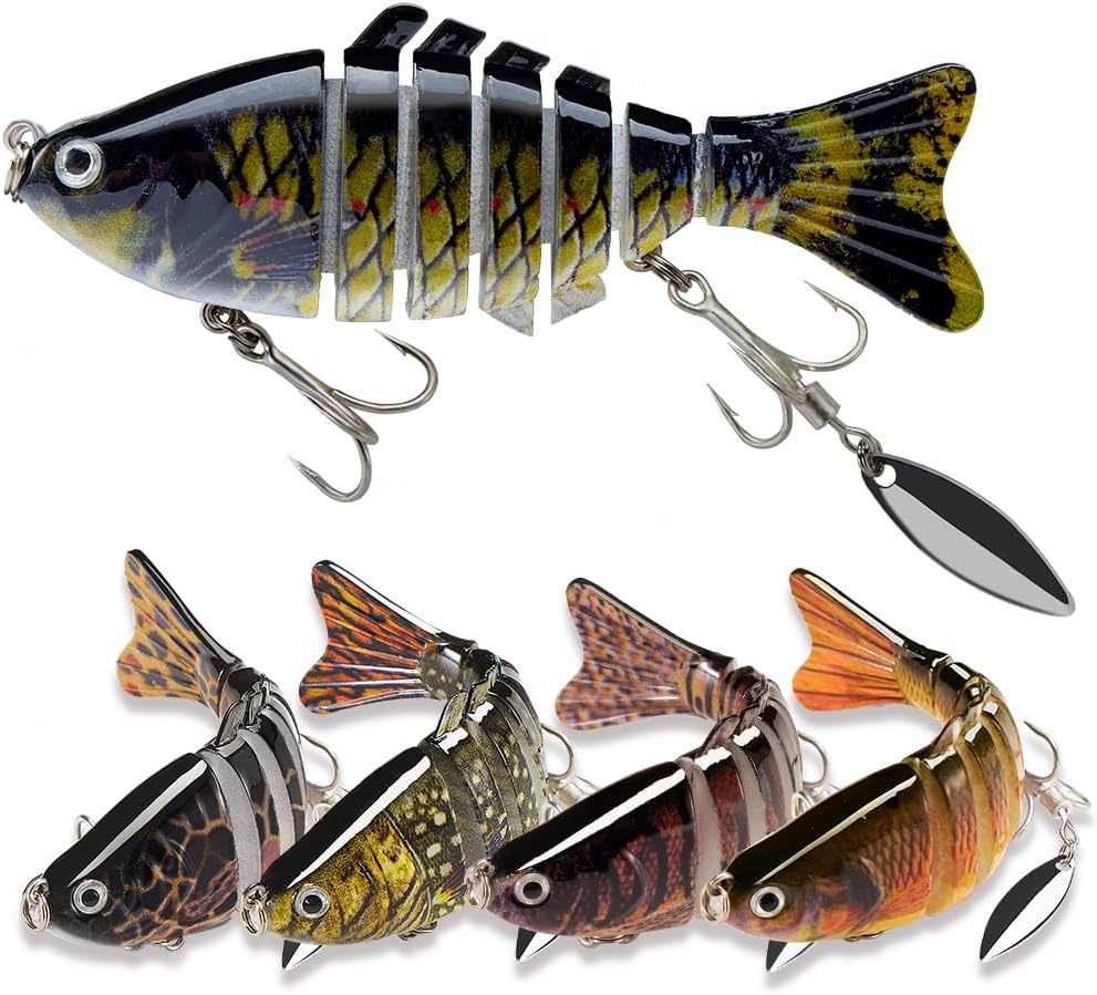 5pc Lifelike Multi-Jointed Bass Lure Kit