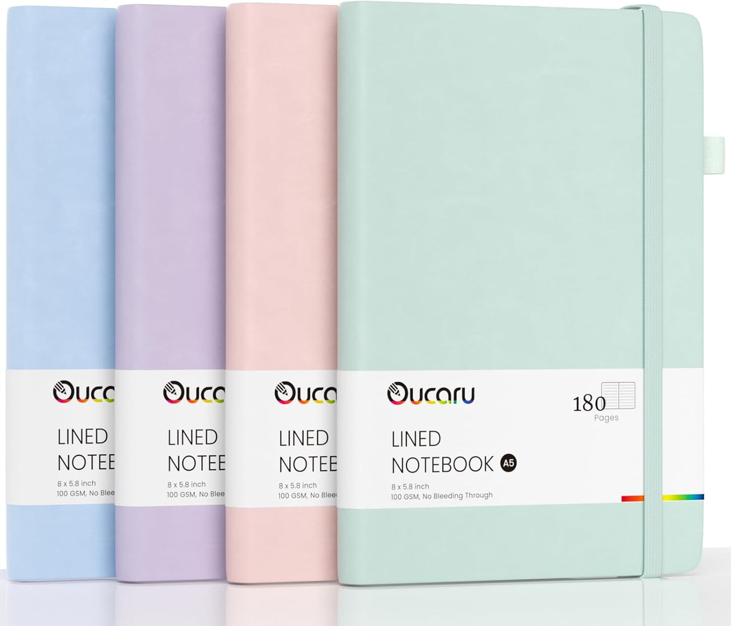 4 Pack A5 Lined Journals - 100 GSM Thick Paper - Ideal Daily Notebooks