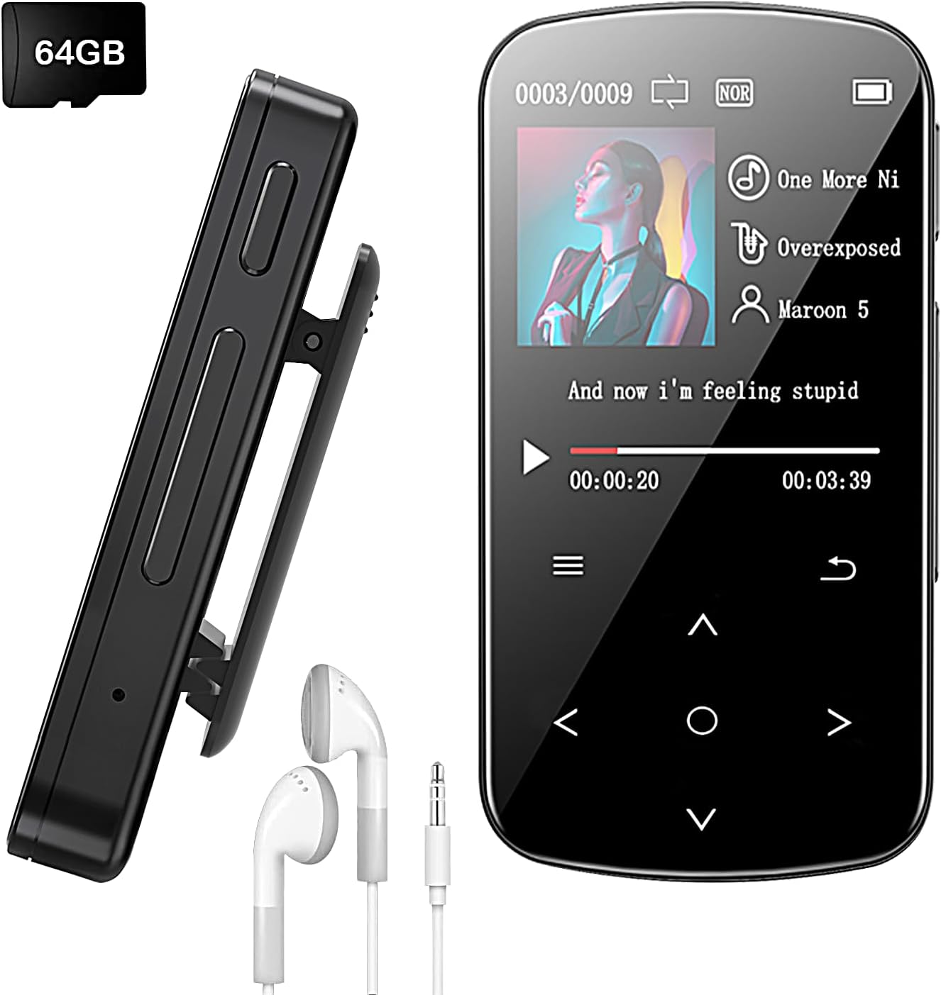 MP3 Player 64GB with Bluetooth 5.2 and Colorful Touch Screen